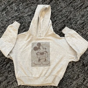 Disney Mickey Mouse Gray Fleece Short Hoodie Sweatshirt Youth/Teen Small (B13) - Picture 1 of 4
