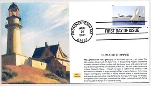 #4558 ARTIST EDWARD HOPPER LIGHTHOUSE PAINTING STAMP FIRST DAY OF ISSUE FDC - Picture 1 of 1