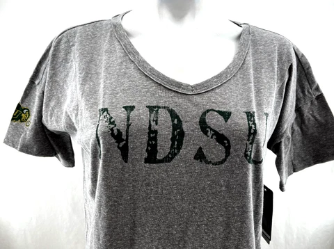 NEW North Dakota NDSU Bison Colosseum Athletics Gray Short Sleeve Shirt Womens M Cover