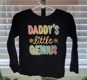 Garanimals Black Girl Long Sleeve Shirt Sweater "Daddy Little Genius Rainbow 3T - Picture 1 of 3