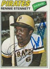 RENNIE STENNETT PITTSBURGH PIRATES SIGNED 1977 TOPPS CARD #35