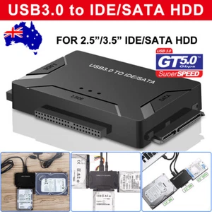 USB 3.0 to 3.5" 2.5''SATA IDE Hard Drive External Adapter Cable Kit Converter AU - Picture 1 of 12