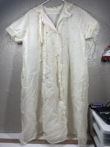 Valley Frocks Vintage Vanity Button Up Nightie Nightgown Size 18 Needs Repairs - Picture 1 of 11