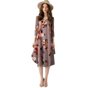 Pomelo Mauve Floral Shift Dress Size S/M - Picture 1 of 8