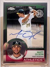 2018 Topps Chrome 1983 Design 35th Anniversary Autograph Matt Olson /50.