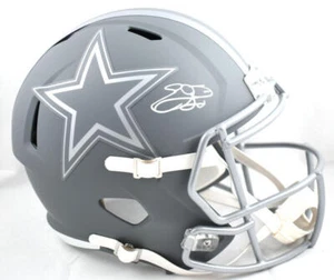 Emmitt Smith Autographed F/S Dallas Cowboys Slate Speed Helmet-Beckett W Holo - Picture 1 of 12