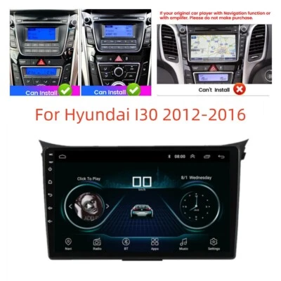 9'' Android 10.1 Stereo Radio GPS Navigation Head Unit For 2012-2016 Hyundai I30 - Image 1 of 4