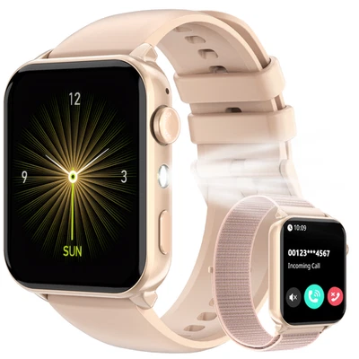 Smartwatch Damen mit Telefonfunktion Sprachassistent Schrittzähler Fitnessuhr - Bild 1 von 4