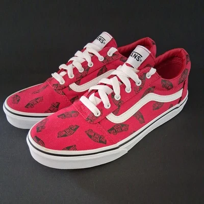 Vans Off The Wall Red White Logo All Over Print Youth 6 Sneaker New Shoes no box - Image 1 of 4