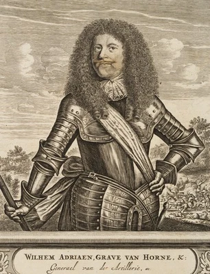 Wilhelm Adrian von Horn, Kupferstich Barock Porträt Unbekannt (17.Jhd) - Bild 1 von 4