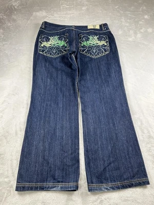 Miskeen Jeans Mens 38X31 Wide Baggy Denim Embroidered Skater Streetwear Y2K - Image 1 of 4