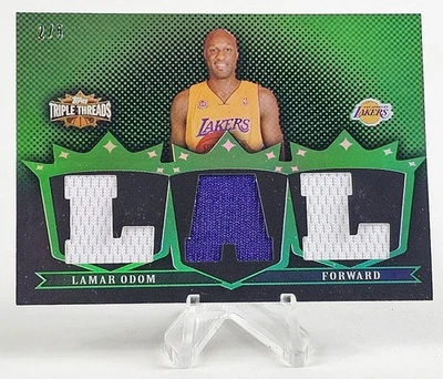 Lamar Odom 2008 Topps Triple Threads Emerald game used Jersey #2/5 L.A. Lakers - Image 1 of 2