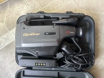 Vintage Quasar VHS Movie Camera/Camcorder Hard Case & Accessories READ - Image 1 of 4