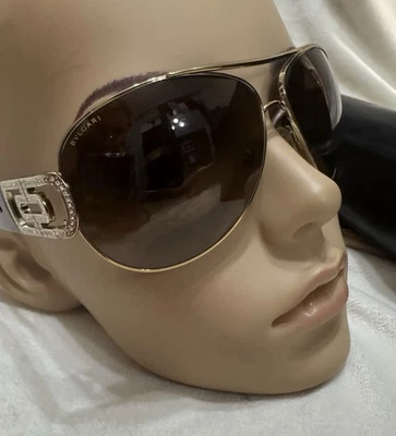 Gafas de sol BVLGARI AUTÉNTICAS 6012b marrón cristal aviador dorado vintage Bv6012b Foto 1 de 4