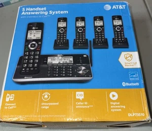 AT&T DLP73510 5 Handset Digital Answering System w/ Connect to Cell Home Phone - Picture 1 of 9