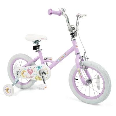 14 Inch Kids Bike for Girls Boys Age 3-8 Years w/Training Wheels, Coaster Brake - Image 1 of 4