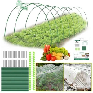 48 Pcs Garden Hoops for Raised Beds, 8 Sets of 8.5 FT Long Garden Hoops, Rust... - Picture 1 of 8