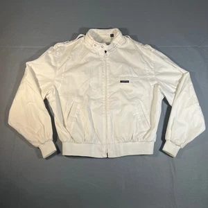 Vintage Members Only Jacket Mens 46 Ivory Cream Retro Bomber Full Zip Racer - Picture 1 of 6