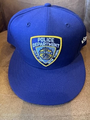 New Era Team Issued NYPD New York Yankees Badge Fitted Navy Blue 7 7/8 Mets - Image 1 of 4