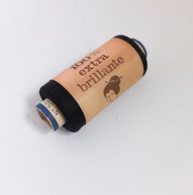 VINTAGE JUMEL BLACK BRILLIANT SEWING COTTON THREAD SPOOL 270 metres each⁷ - Image 1 of 4