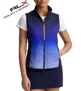 🔥NWT RLX Ralph Lauren Women's Quilted Hybrid Full Zip Vest - Active Blue Ombre - Picture 1 of 7