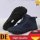Unisex Ankle Snow Boots Non-Slip Waterproof Lace Up for Men Women (Dark Blue 36)