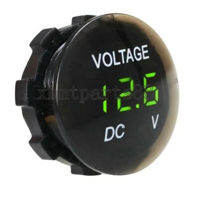 Motorcycle Car Green LED Digital Display Voltmeter Panel Voltage Gauge 12V DC - Image 1 of 4
