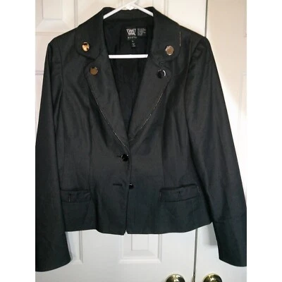 Chaqueta Blazer Worth Negocios Carrera Botón Frontal Grafito Gris Plata Botones 12 Foto 1 de 3