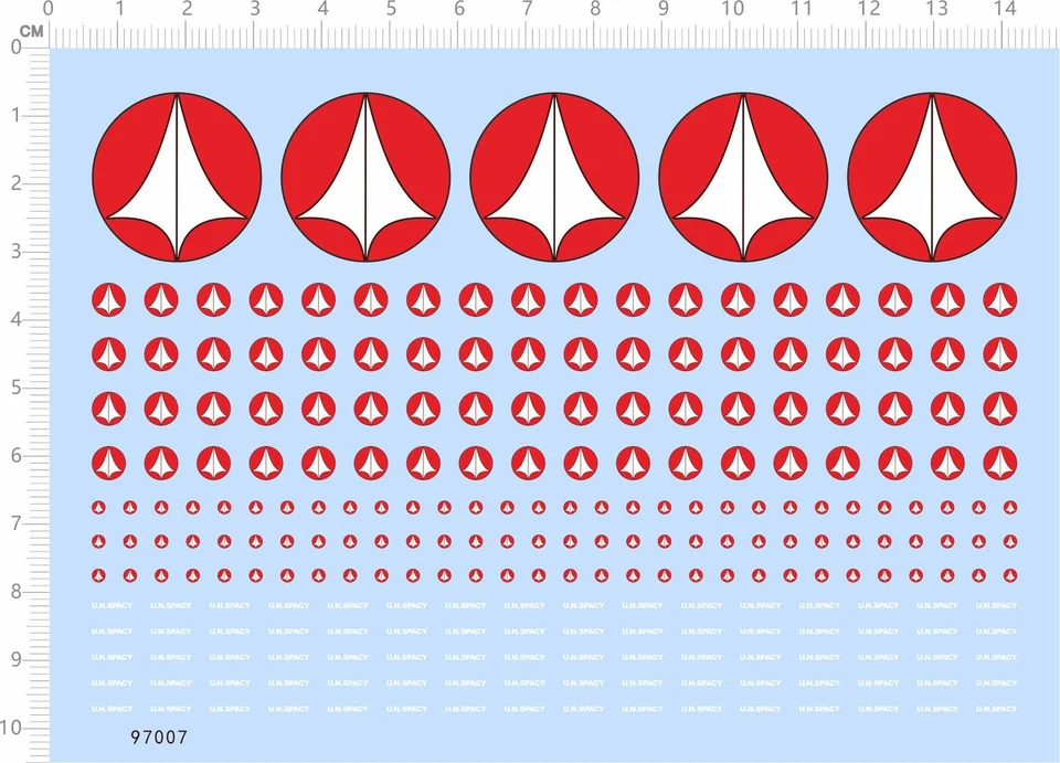 Universal 1/60 1/100 1/72 1/144 VF-1 U.N.SPACY Macross Marking Water Slide Decal - Image 1 of 1