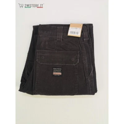 Jeans En Velours MARLBORO CLASSIC Utility Marron Loose Fit Droit VINTAGE - Photo 1/4