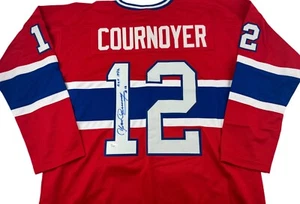 Yvan Cournoyer signed handsigniert rot Montreal Hockey Trikot JSA COA - Bild 1 von 2