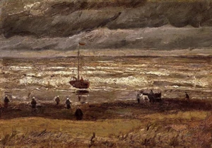 Oil painting Vincent Van Gogh - Beach at Scheveningen in Stormy Weather canvas - Picture 1 of 1
