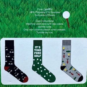 NUEVO Juego de caja de regalo de calcetines de golf Time Fore para hombre 3 pares talla 6-12 verde gris azul - Imagen 1 de 4