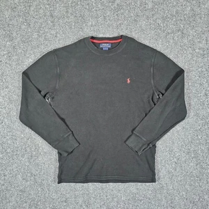 Polo Ralph Lauren Long Sleeve Waffle Knit Thermal Shirt Black/Red Men's Size L - Picture 1 of 6