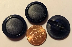 3 Retro Dark Navy Blue Plastic Shank Buttons 7/8" 22.6mm 9808 - Picture 1 of 1