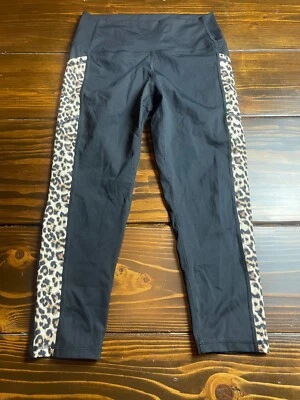 Leggings Zyia Active para mujer talla 8-10 negros a rayas de leopardo ropa deportiva recortada Foto 1 de 4