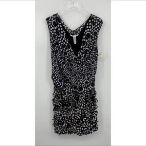 DVF Diane von Furstenberg Persia abito tubino seta blu navy a pois volant nuovo 12 - Foto 1 di 4