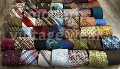50 Pcs Neckties Lot Tie Mix Quilting Crafting Cutter Art Wholesale Lots - Image 1 of 4