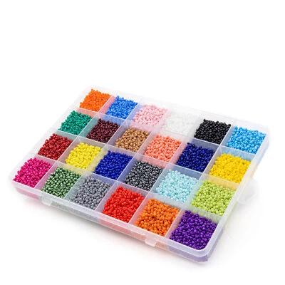 22000 Stück Glasperlen DIY bunte Perlen Armband machen Armbänder mit Box farbig - Bild 1 von 4