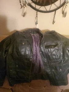 Giacca uomo vintage Levi's taglia large in polivinile marrone scuro - Foto 1 di 6