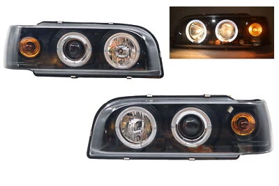 NEW Signature Projector Headlights Black Led Halo For 1993 – 1997 Volvo 850 - Imagem 1 de 4