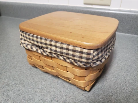 Longaberger Recipe Basket Combo Set Lid And Liner Weave Pattern Cover