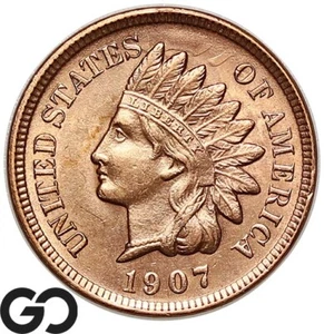 1907 Indian Head Cent Penny, Very Nice Gem BU++ - Picture 1 of 3