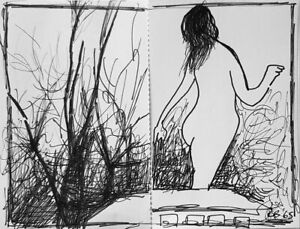 Charles BLACKMAN 'Highgate' 1965 Nude original signed drawing - Australian Art