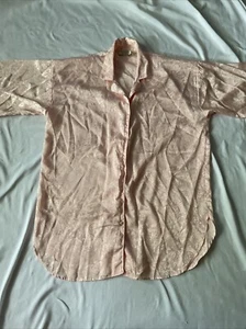 Vintage Victoria Secret Robe Womens Pink Floral Emboss Gold Label Flowy Sz M/L - Picture 1 of 8