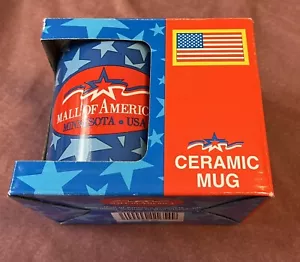 vintage Mall of America ceramic mug with box blue red souvenir - Picture 1 of 7