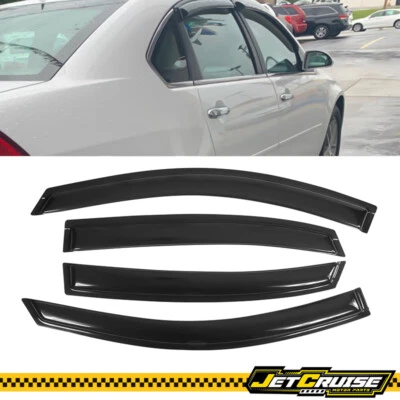 Compatível com 06-13 Chevy Impala 14-16 Impala fita acrílica limitada em viseiras de janela 4 peças - Imagem 1 de 4