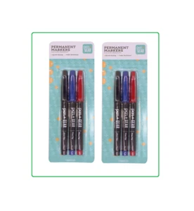 2 paquetes de marcadores permanentes PEN+GEAR, punta fina, colores surtidos 3 unidades por paquete - Imagen 1 de 5