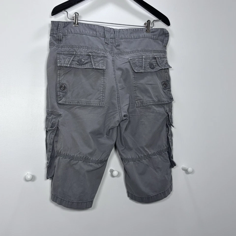 Pantalones Cortos Carga Largos Request Jeans Hombres 32 Y2K Streetwear Sueltos Gris Foto 1 de 1
