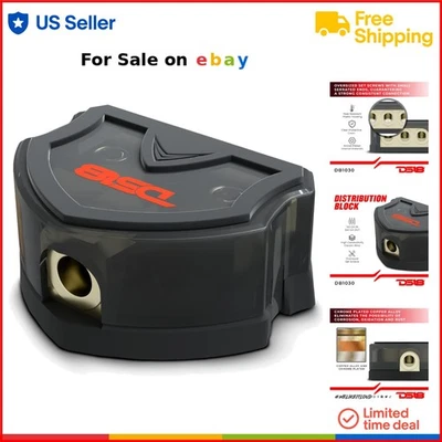 Distribution Ground Block Copper Alloy Plastic 1x0GA In 3X0GA Out Secure Connect - Image 1 of 4